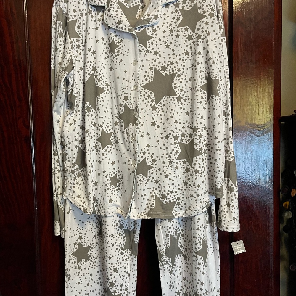 Pj Couture Starry Gray and White Pajama Set